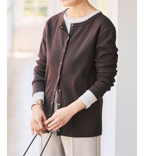 Spick and Span「《2枚セット / 予約》カーデ*ロンTレイヤードジャージ」|Tシャツ・カットソー|