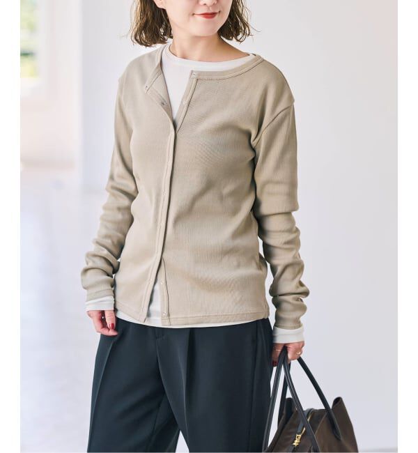 Spick and Span「《2枚セット / 予約》カーデ*ロンTレイヤードジャージ」|Tシャツ・カットソー|