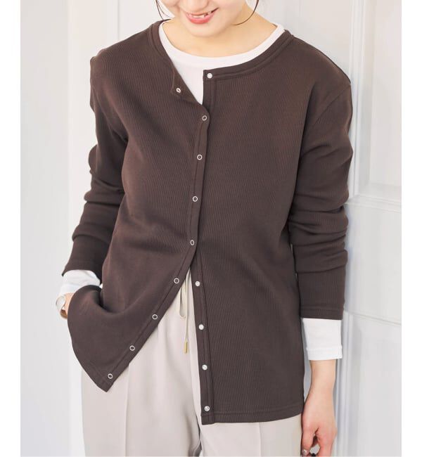 Spick and Span「《2枚セット / 予約》カーデ*ロンTレイヤードジャージ」|Tシャツ・カットソー|ブラウン B