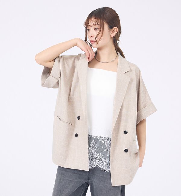 abahouse mavie「ハーフスリーブジャケット」|テーラードジャケット|