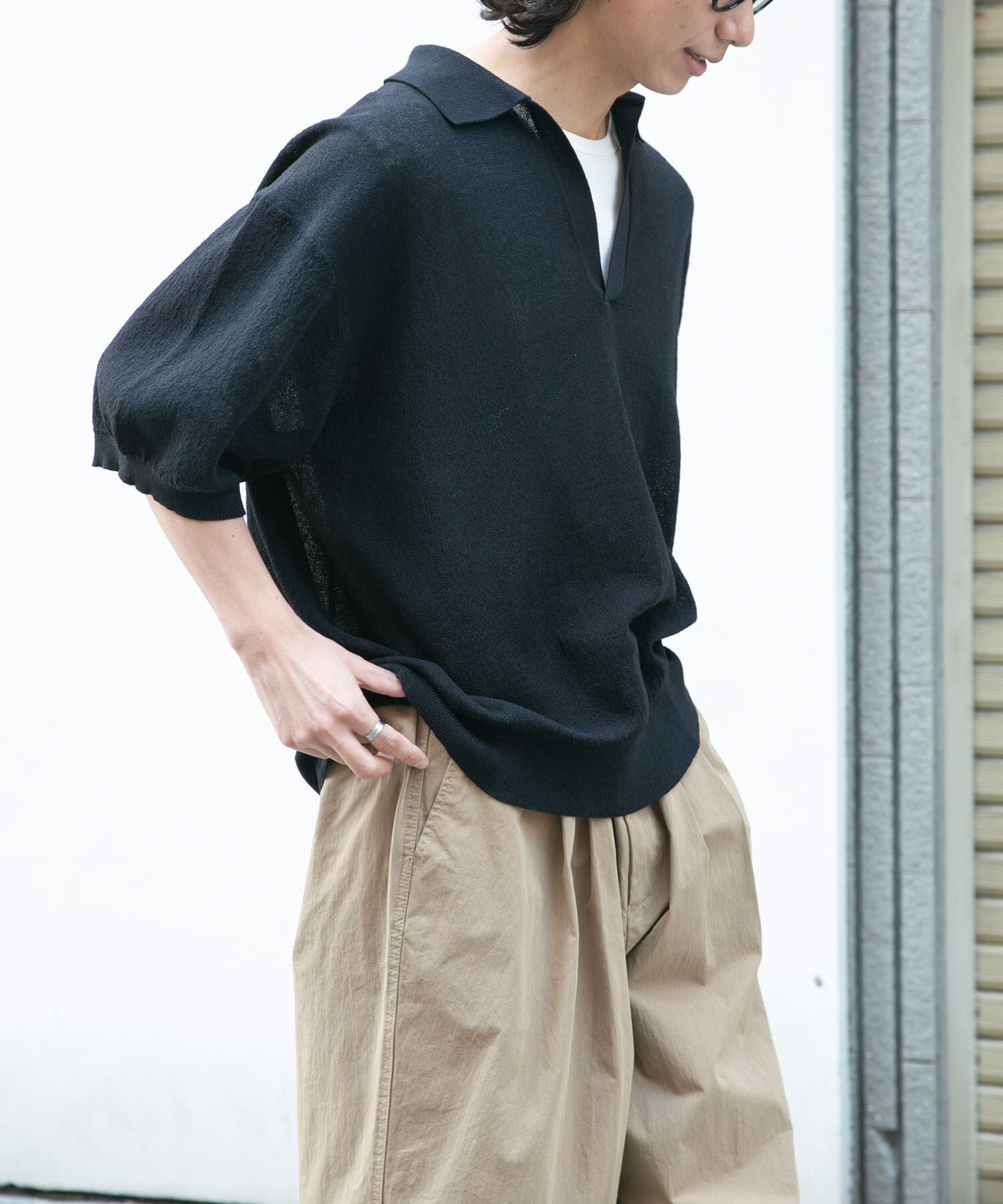 URBAN RESEARCH DOORS「FORK&SPOON　リネンブレンドスキッパーニット」|ニット・セーター|
