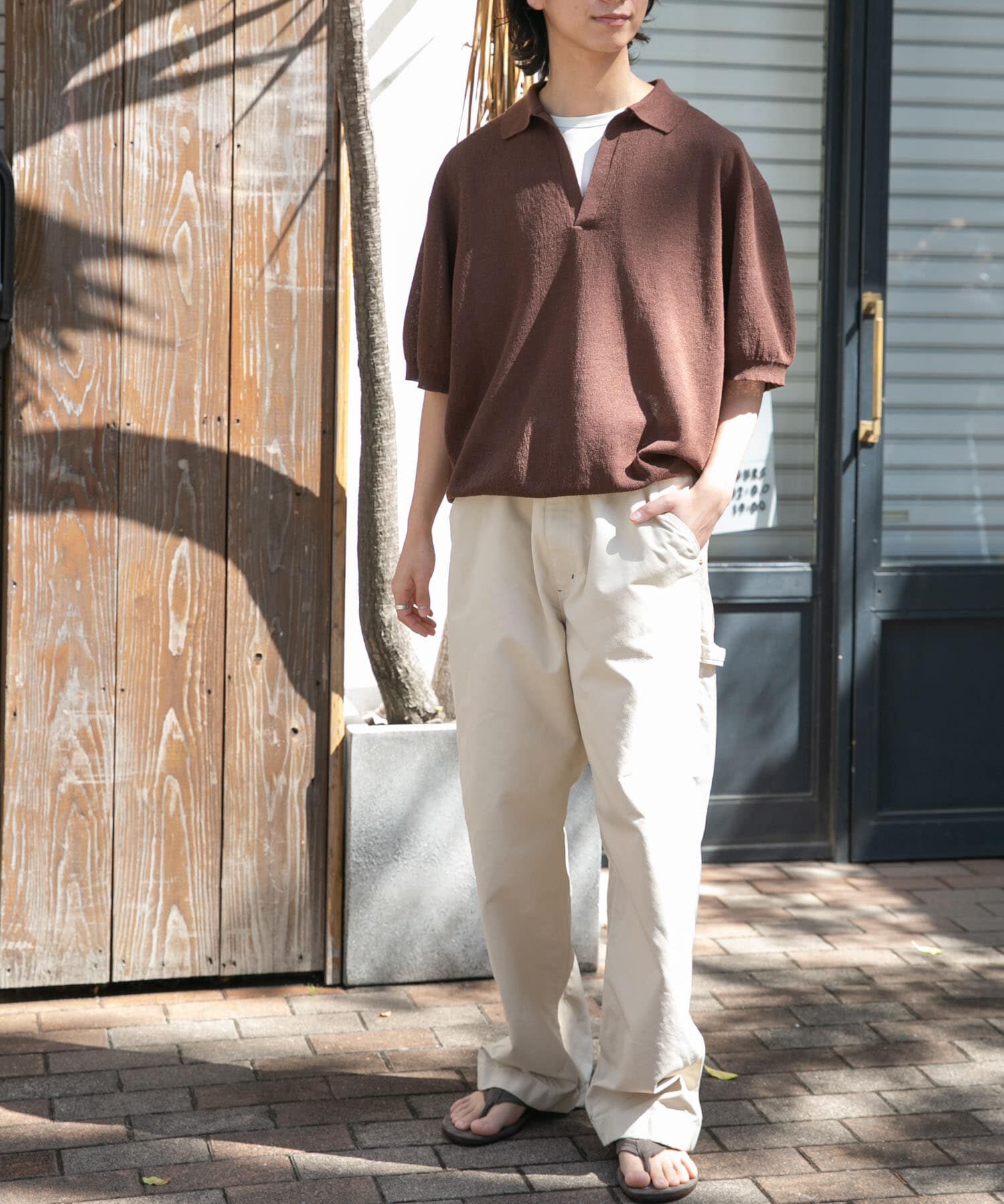 URBAN RESEARCH DOORS「FORK&SPOON　リネンブレンドスキッパーニット」|ニット・セーター|