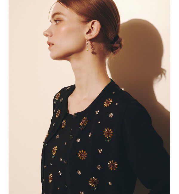 LOULOU WILLOUGHBY「WEB 一部店舗限定 サンフラワービジューカーディガン」|カーディガン|