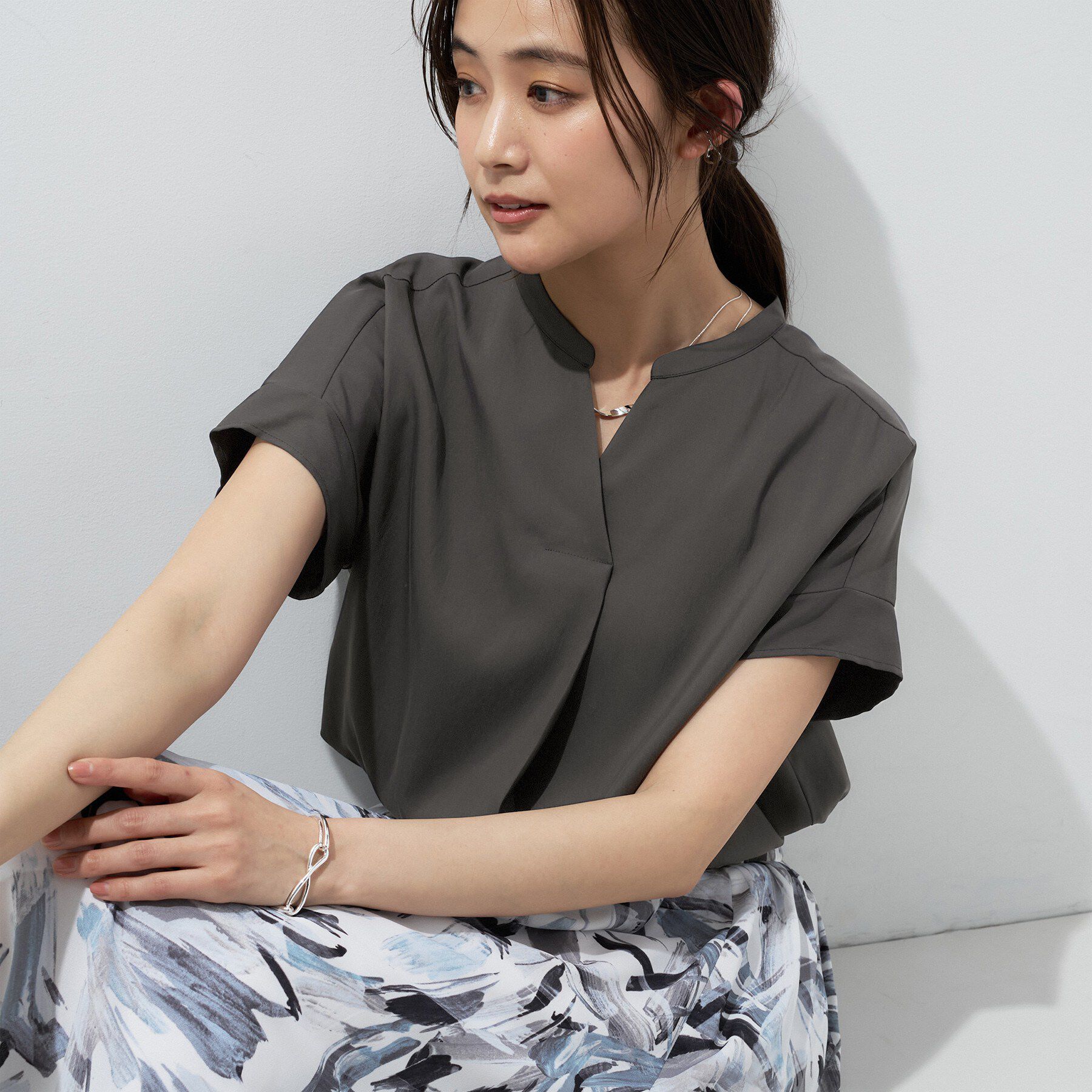 INDIVI「【洗える／SETUP可能】スキッパーブラウス」|シャツ・ブラウス|