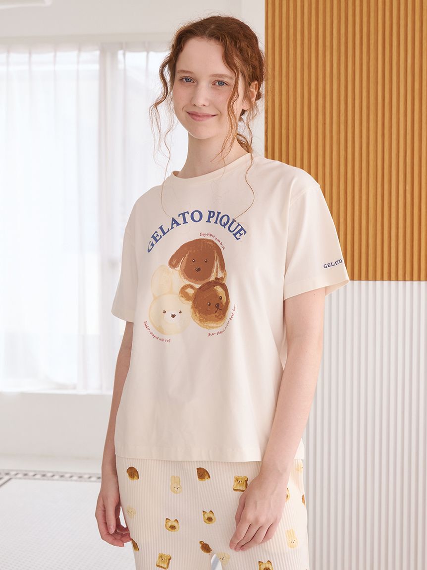 gelato pique「アニマルブレッドワンポイントTシャツ」|ルームウェア|