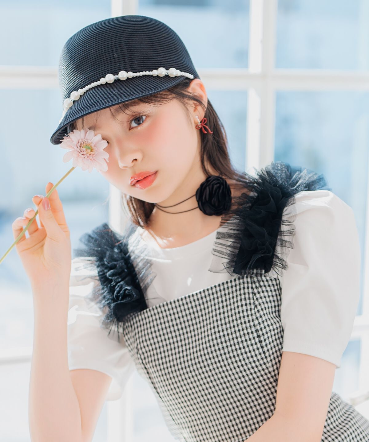 WILLSELECTION「パール付きストローキャップ」|その他|ブラック