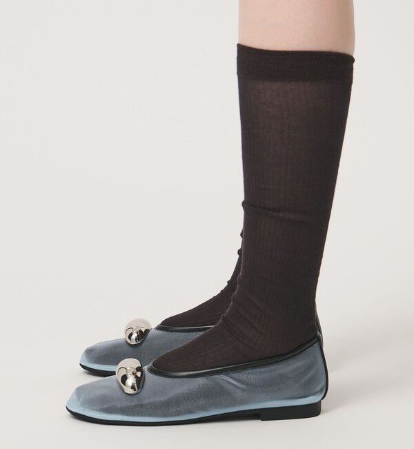 SY UNITED ARROWS「＜SY＞ビッグメタルシースルー フラット15&uarr;」|バレエシューズ|