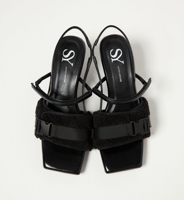 SY UNITED ARROWS「＜SY＞ボア ウェッジバックベルト サンダル60&uarr;」|サンダル|