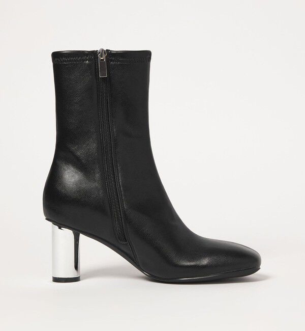 SY UNITED ARROWS「＜SY＞オブリークシリンダーヒール ショートブーツ70&uarr;」|ショートブーツ|