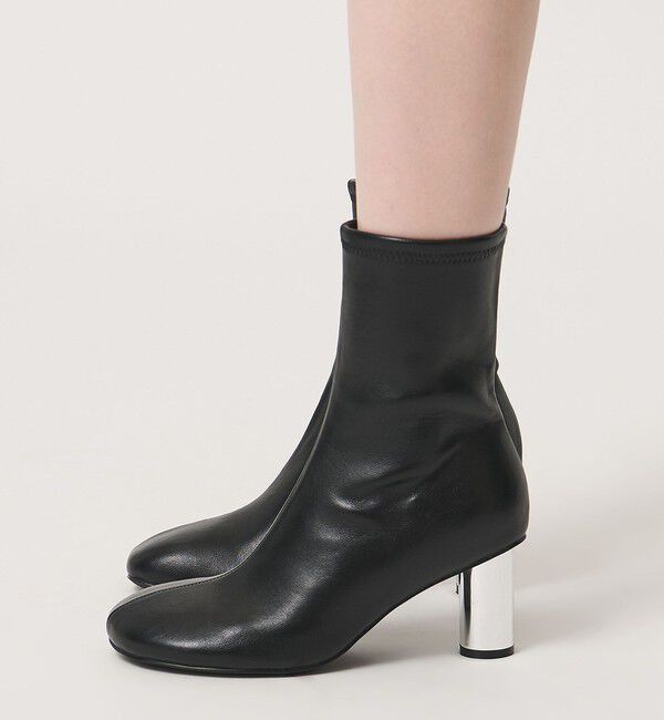 SY UNITED ARROWS「＜SY＞オブリークシリンダーヒール ショートブーツ70&uarr;」|ショートブーツ|