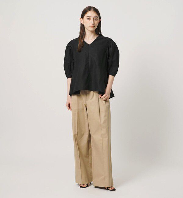 UNITED ARROWS「リネン フレア パフスリー ブブラウス ‐ウォッシャブル‐」|シャツ・ブラウス|