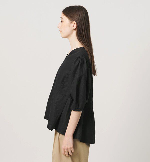 UNITED ARROWS「リネン フレア パフスリー ブブラウス ‐ウォッシャブル‐」|シャツ・ブラウス|