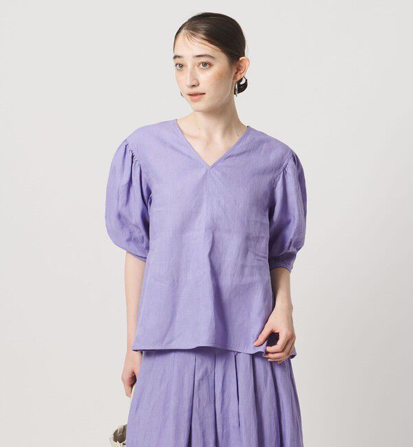 UNITED ARROWS「リネン フレア パフスリー ブブラウス ‐ウォッシャブル‐」|シャツ・ブラウス|LILAC
