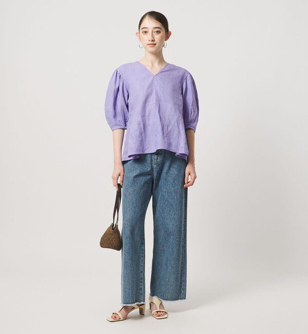 UNITED ARROWS「リネン フレア パフスリー ブブラウス ‐ウォッシャブル‐」|シャツ・ブラウス|
