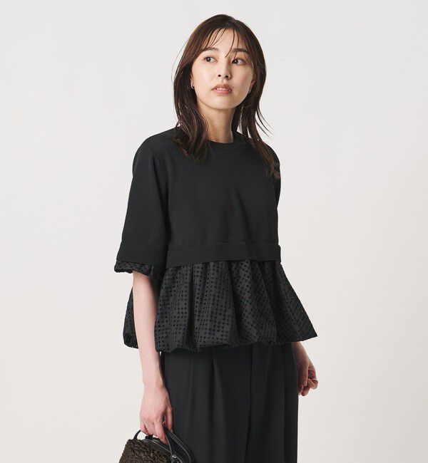 UNITED ARROWS「カットワーク バルーン シルエット ニット ‐ウォッシャブル‐」|ニット・セーター|