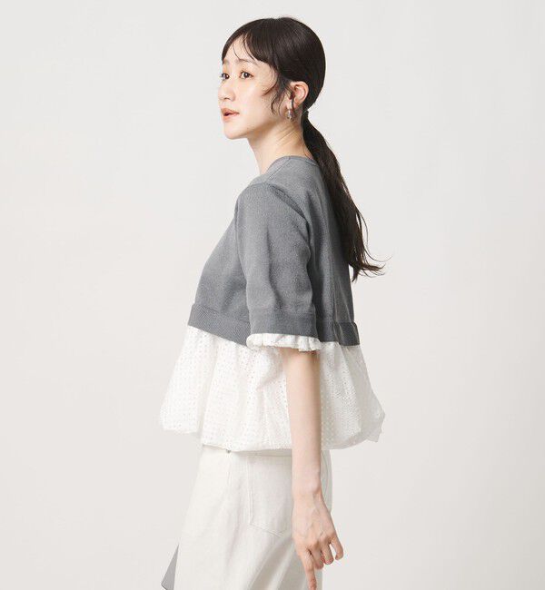 UNITED ARROWS「カットワーク バルーン シルエット ニット ‐ウォッシャブル‐」|ニット・セーター|MD.GRAY