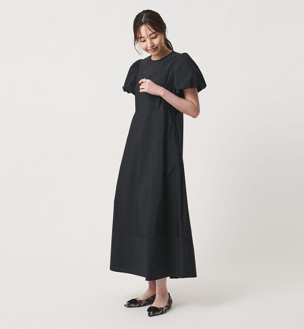 UNITED ARROWS「ファブリカ パフ ショートスリーブ ワンピース」|ワンピース|BLACK