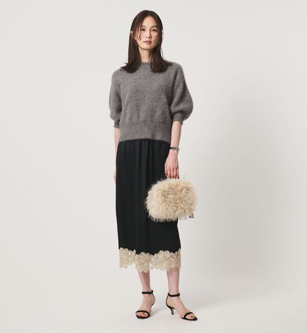 UNITED ARROWS「フォックスカシミヤ パフスリーブ スパンコール ニット」|ニット・セーター|