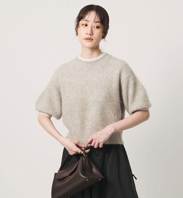 UNITED ARROWS「フォックスカシミヤ パフスリーブ スパンコール ニット」|ニット・セーター|