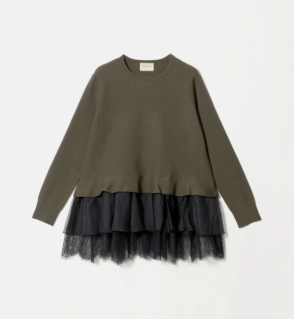UNITED ARROWS「オーガンジー レース コンビ ニット ‐ウォッシャブル‐」|ニット・セーター|MOCA