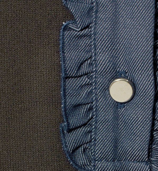 UNITED ARROWS「六分袖 デニムライク ポロニット ‐ウォッシャブル‐」|ニット・セーター|