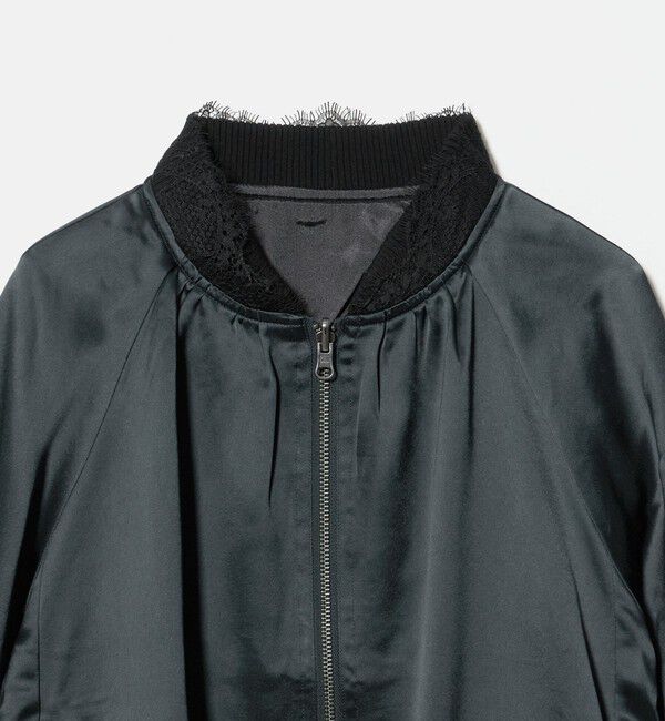UNITED ARROWS「＜MARILYN MOON＞サテン レース リバーシブル ブルゾン」|ブルゾン・スタジャン|