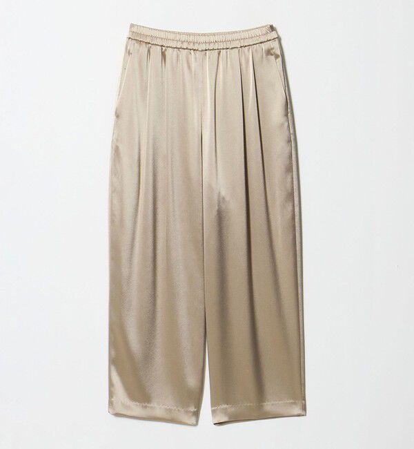 UNITED ARROWS「サテン ギャザー テーパード ワイドパンツ」|その他|BEIGE