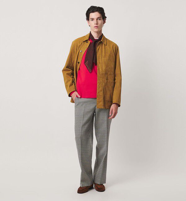 UNITED ARROWS「モダンチェック ノープリーツ ワイドストレート パンツ」|スラックス|