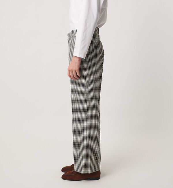 UNITED ARROWS「モダンチェック ノープリーツ ワイドストレート パンツ」|スラックス|
