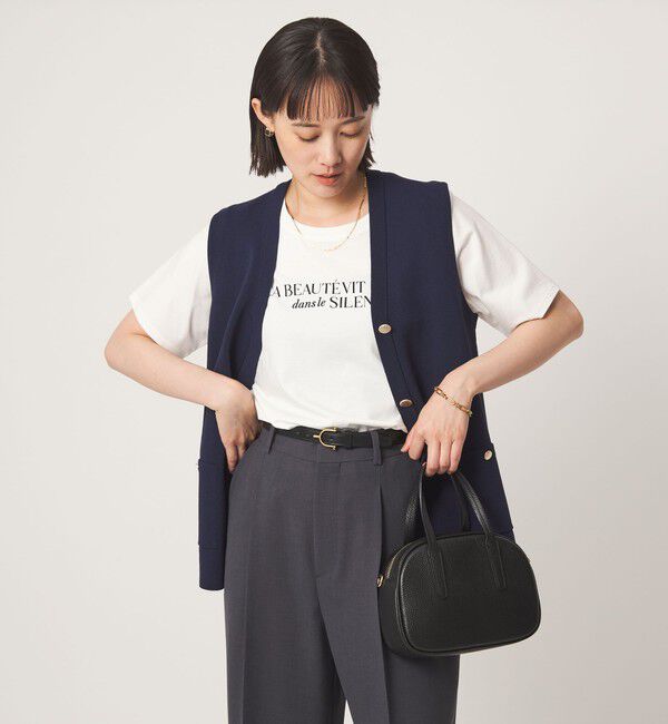 UNITED ARROWS green label relaxing「ロゴ ショートスリーブ プルオーバー カットソー 接触冷感」|Tシャツ・カットソー|WHITE