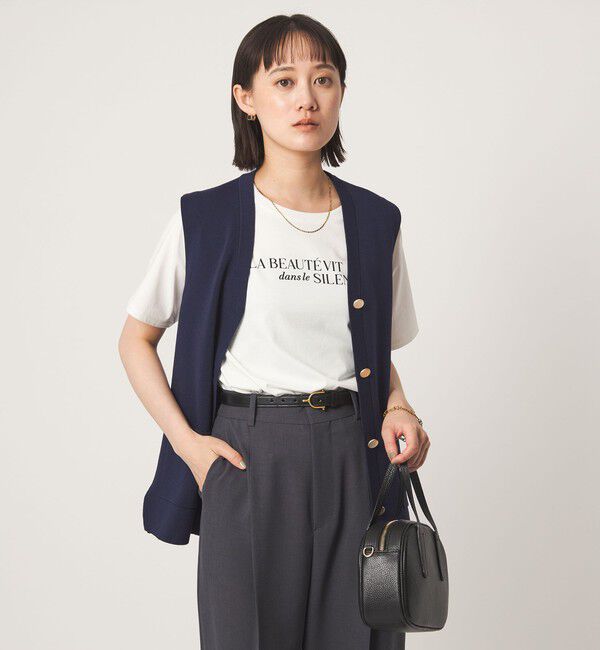 UNITED ARROWS green label relaxing「ロゴ ショートスリーブ プルオーバー カットソー 接触冷感」|Tシャツ・カットソー|
