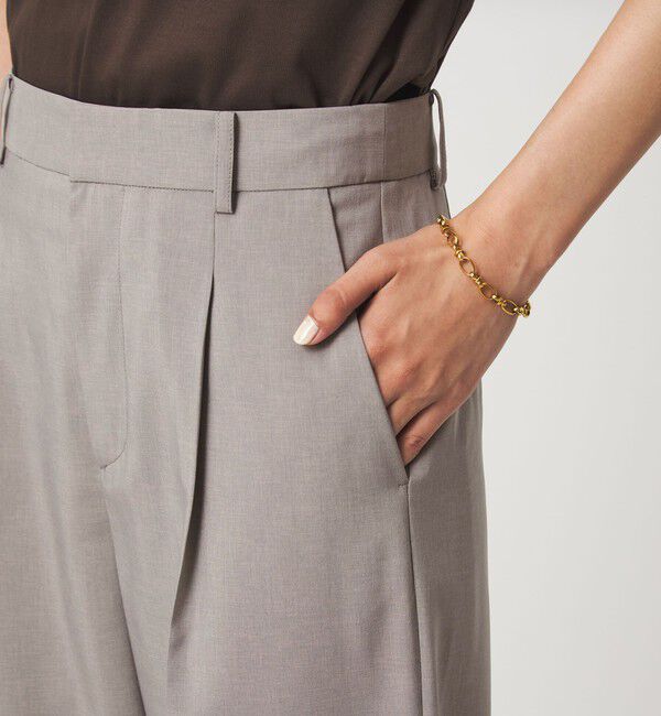 UNITED ARROWS green label relaxing「［size SHORT/TALLあり］トリアセ ワイドストレート パンツ」|スラックス|