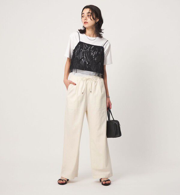 UNITED ARROWS green label relaxing「BREEZE LINEN ブリーズリネン ワイド パンツ オフホワイト 2」|その他|