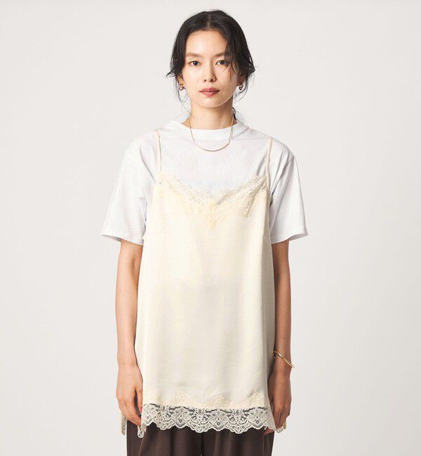 UNITED ARROWS green label relaxing「【WEB限定】＜at ease＞レースキャミ &times; Tシャツ セット」|Tシャツ・カットソー|