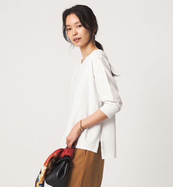 UNITED ARROWS green label relaxing「Vネック ドルマン プルオーバー ニット ウォッシャブル 接触冷感 UVカット」|ニット・セーター|