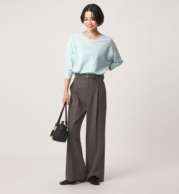 UNITED ARROWS green label relaxing「Vネック ドルマン プルオーバー ニット ウォッシャブル 接触冷感 UVカット」|ニット・セーター|