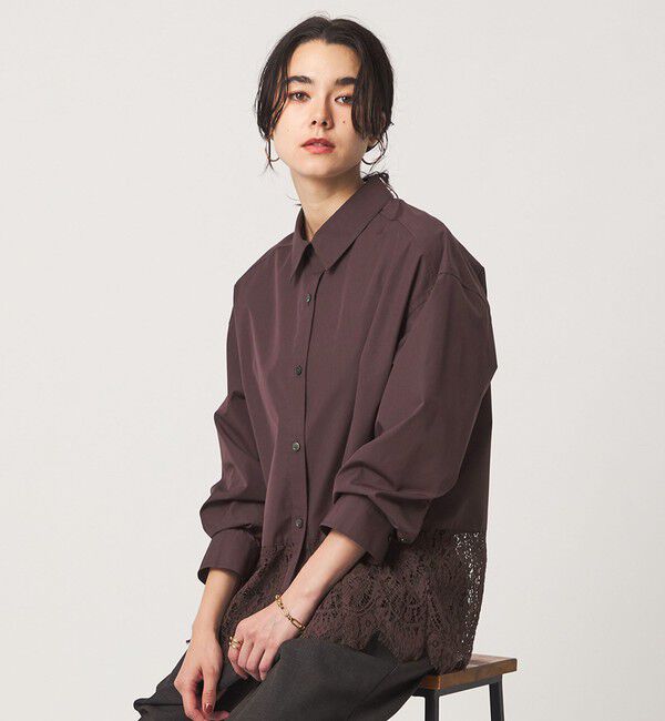 UNITED ARROWS green label relaxing「レース ドッキング シャツ」|シャツ・ブラウス|