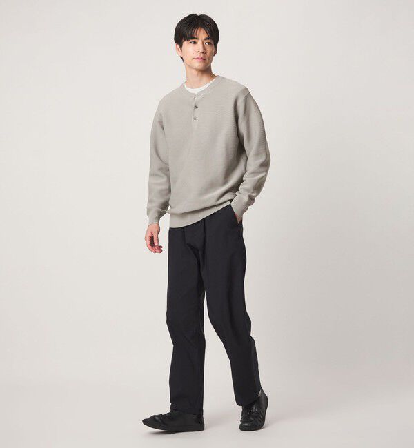 UNITED ARROWS green label relaxing「【WEB限定】ガーター編み ヘンリーネック ニット」|ニット・セーター|