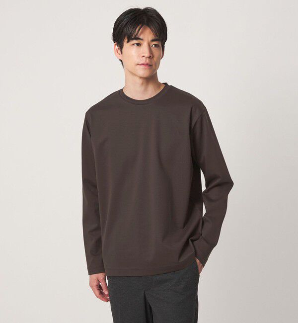 UNITED ARROWS green label relaxing「オーガニック コットン ポンチ クルーネック 長袖 Tシャツ」|Tシャツ・カットソー|DK.BROWN