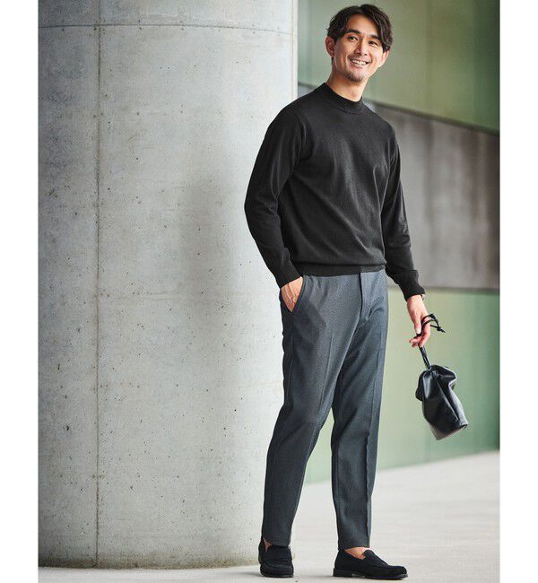 UNITED ARROWS green label relaxing「【WEB限定】JUST fit ハイゲージ ジャケイン モックネック ニット」|ニット・セーター|