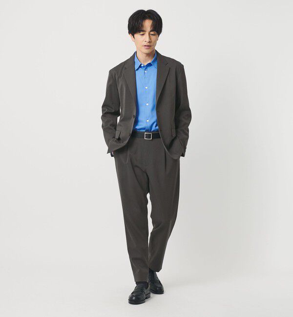 BEAUTY&YOUTH UNITED ARROWS「トリクシオン/TRIXION シャンブレー 1P テーパード スラックス NO.5 セットアップ対応 ウォッシャブル」|チノ|