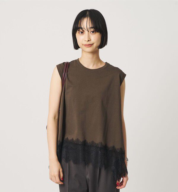 BEAUTY&YOUTH UNITED ARROWS「【WEB限定】レースコンビ ノースリーブカットソー」|Tシャツ・カットソー|