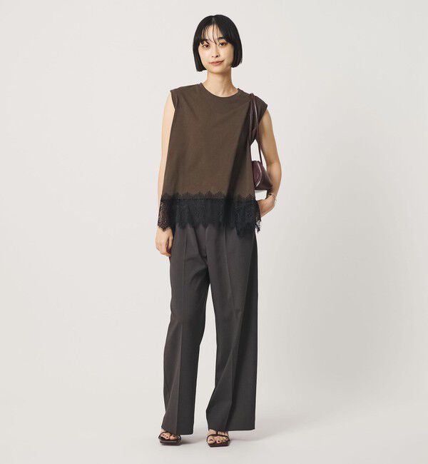 BEAUTY&YOUTH UNITED ARROWS「【WEB限定】レースコンビ ノースリーブカットソー」|Tシャツ・カットソー|