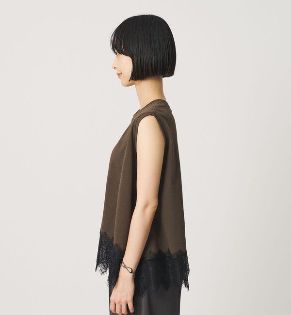 BEAUTY&YOUTH UNITED ARROWS「【WEB限定】レースコンビ ノースリーブカットソー」|Tシャツ・カットソー|