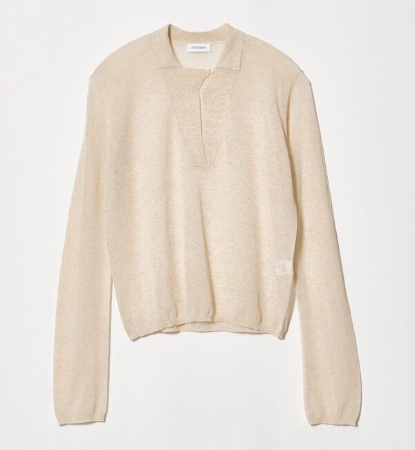 ATTISESSION「＜ATTISESSION＞シアー スキッパー ニット」|ニット・セーター|BEIGE