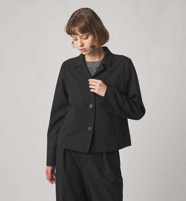 STEVEN ALAN「＜Steven Alan＞ダブルクロス シャツジャケット」|テーラードジャケット|BLACK
