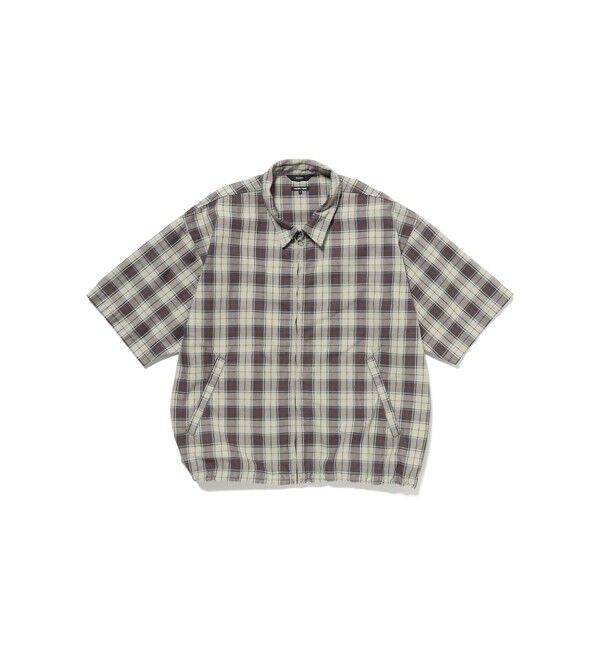 BEAMS「BEAMS｜Check Zip Up Shirt｜メンズ ジップアップシャツ ブルゾン｜ワークテイスト｜シワになりにくい 速乾」|シャツ・ブラウス|