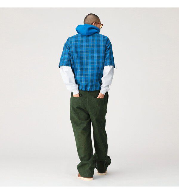 BEAMS「BEAMS｜Check Zip Up Shirt｜メンズ ジップアップシャツ ブルゾン｜ワークテイスト｜シワになりにくい 速乾」|シャツ・ブラウス|