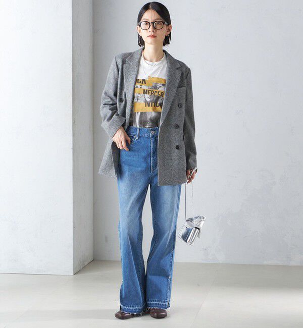 SHIPS for women「〈洗濯機可能〉サイド スリット ストレート デニム」|デニム|