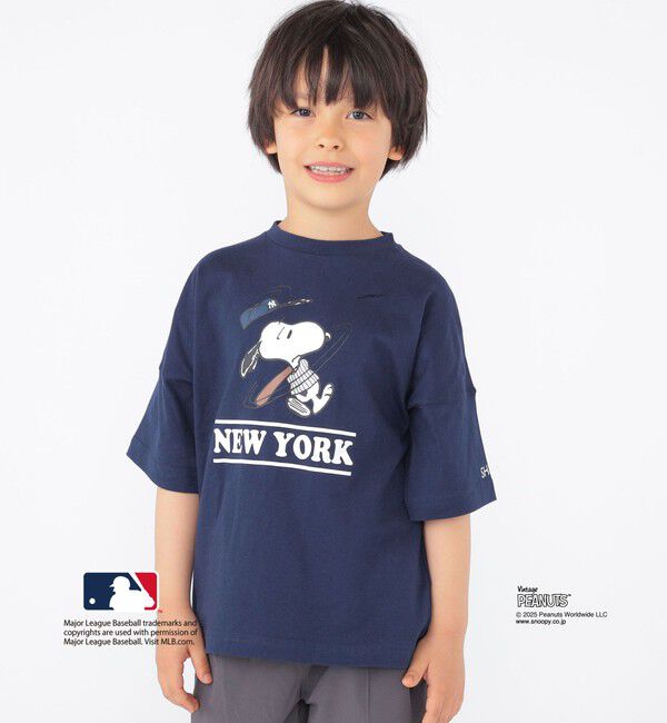 SHIPS KIDS「SHIPS KIDS:100～125cm / PEANUTS&times;MLB プリント Tシャツ」|Tシャツ・カットソー|